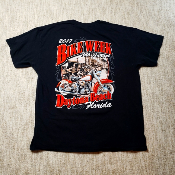 Other - Bike Week 2017 Daytona Beach, FL black & orange t-shirt 76th annual